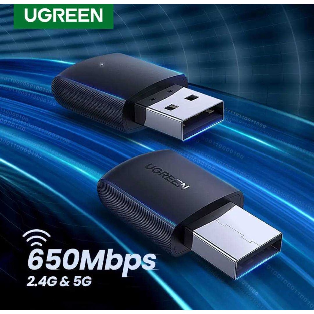 UGREEN รุ่น 20204,50340 อะแดปเตอร์ Wifi ตัวรับสัญญาณ WiFi 650Mbps / 1300Mbps USB WiFi 2.4G / 5G Network *คอมพิวเตอร์