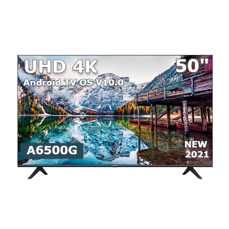 Hisense 50 นิ้ว 50A6500G UHD 4K SMART Android TV 10.0 ปี 2021 (สั่งงานด้วยเสียงได้) สินค้า Clearance