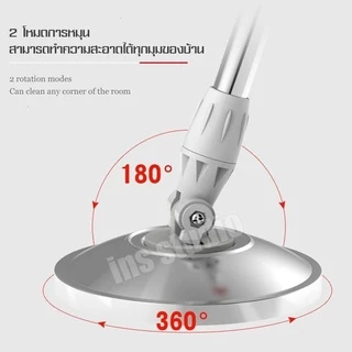 ไม้ถูพื้น Cotton Mop หมุนได้ 360 องศาไม้ถูบ้าน ไม้ม็อบดันฝุ่น ผ้าม็อบไมโครไฟเบอร์ ไม้ถูพื้นพร้อมผ้าถูพื้น