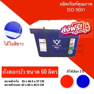 ถังแช่น้ำแข็งขนาด 60 ลิตร ตราดอกบัว สีน้ำเงิน