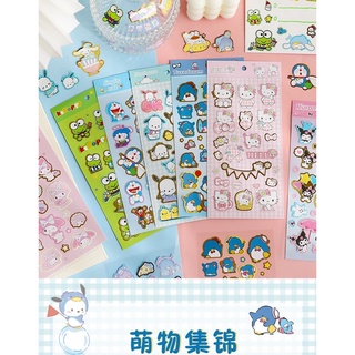 สติกเกอร์ตกแต่ง sticker sanrio แต่งขอบทอง พร้อมส่ง 8 ลาย