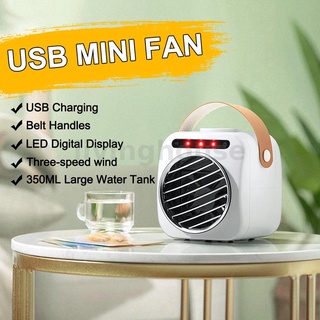 Portable Mini Fan USB Air Conditioning Humidifier Low Noise 3 Speed Cooler Home