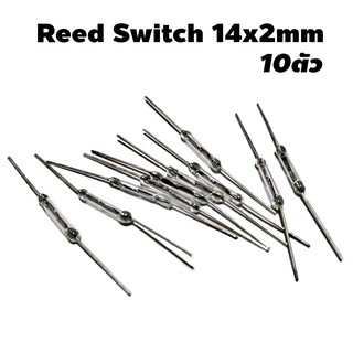 (5ชิ้น / 10ชิ้น) Reed Switch MKA14103 14มม x 2มม Normal Open Miniature reed contact 44mm length Glass Magnetic Induction