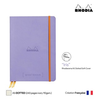 Rhodia Goalbook (A5) Dotted Soft Cover (Iris) - สมุดโน๊ตปกอ่อน Rhodia ขนาด A5 ลายจุด สีดอกไอริส