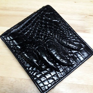 crocodile wallet/alligator wallet black กระเป๋าสตางค์หนังจระเข้แท้