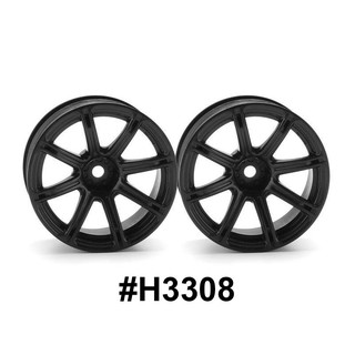 HPI 3308 WORK EMOTION XC8 WHEELS 26mm BLACK (9mm OFFSET)