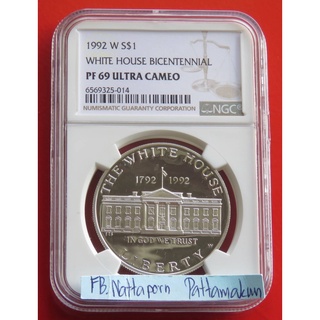 NGC-White House BicentennialC PF69 Ultra Cameo America 1992 W Proof Silver Dollar