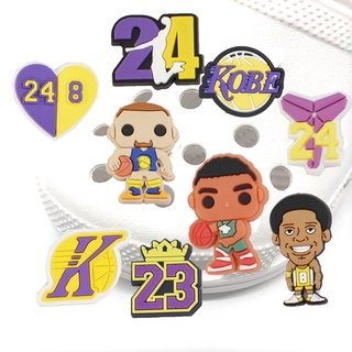 อุปกรณ์เสริม จี้การ์ตูน NBA Kobe Jame Shoe Charms jibits สําหรับตกแต่งรองเท้า