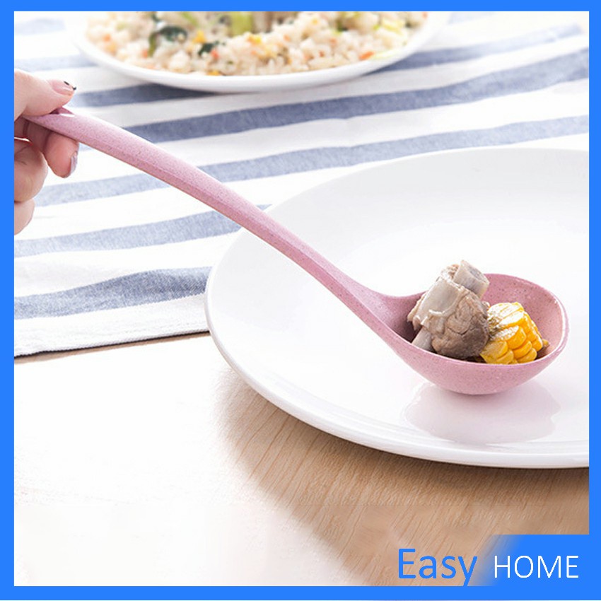 กระบวยตักอาหาร กระบวยซุป ช้อนซุปทำจากฟางข้าวสาลี พลาสติก Plastic soup spoon with long handle ราคา ถูกที่สุด ดีลบีเคเค แกลเลอรีภาพที่ 8