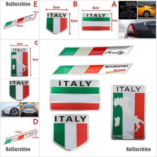 สติกเกอร์ธงอิตาลี 3D สําหรับติดตกแต่งรถยนต์