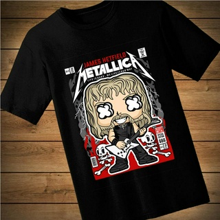 #087 เสื้อยืดลายการ์ตูน JAMES HETFIELD เสื้อยืดสีดำ เสื้อใส่เล่น เสื้อยืด เสื้อคอกลม ใส่สบาย เสื้อสกรีน เสื้อสั่งทำ