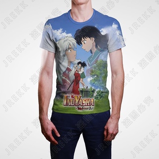 เสื้อยืดแขนสั้น พิมพ์ลายการ์ตูนอนิเมะ Inuyasha 3 มิติ แฟชั่นฤดูร้อน สไตล์สตรีท สําหรับผู้ชาย และผู้หญิง 2023