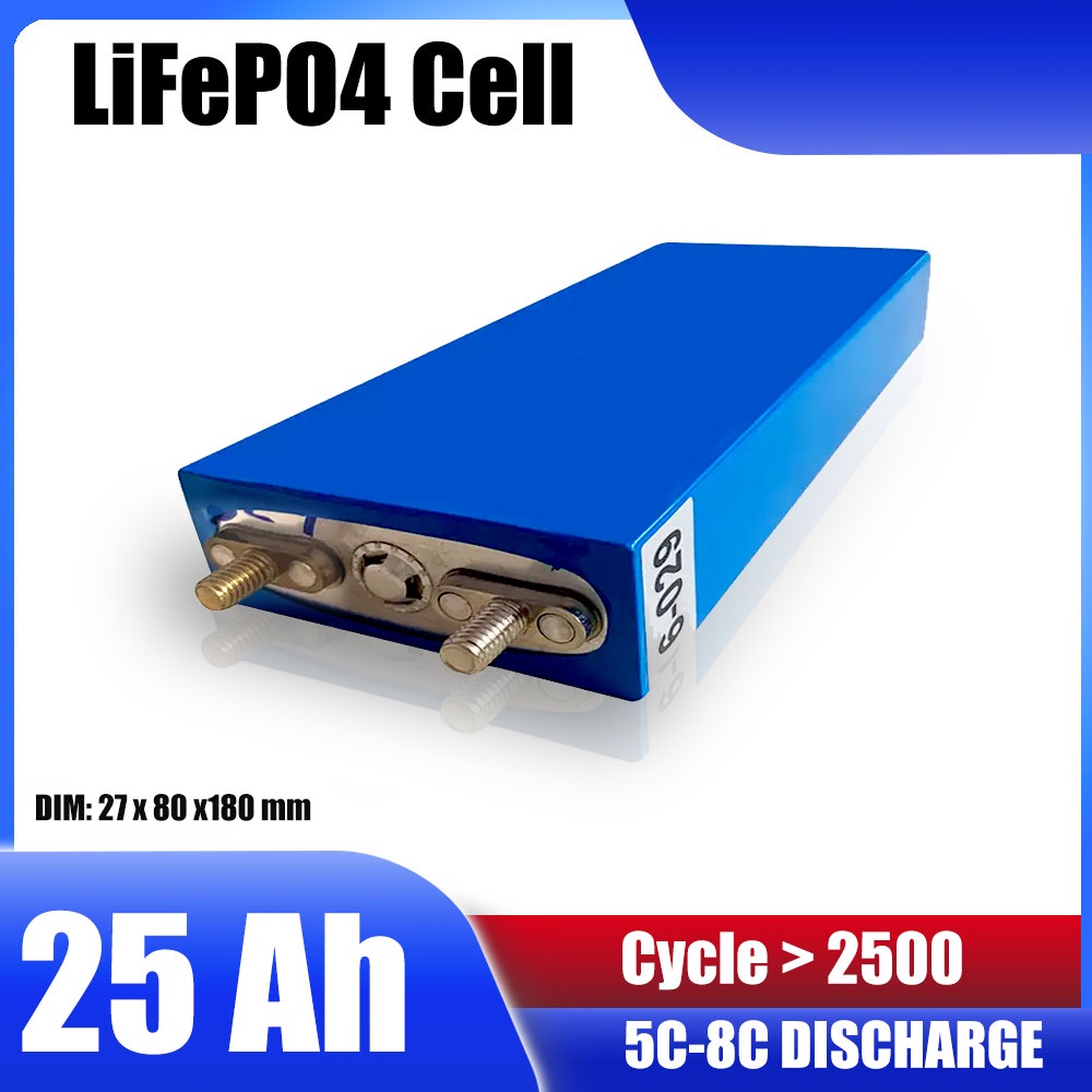 แบตเตอรี่​ 25 ah 25ah ลิเธียม ​ lithium ion Lifepo4 3.2V GRADE A​ UPS​ Battery รถกอล์ฟ​ โซล่าเซลล์ รถไฟฟ้า