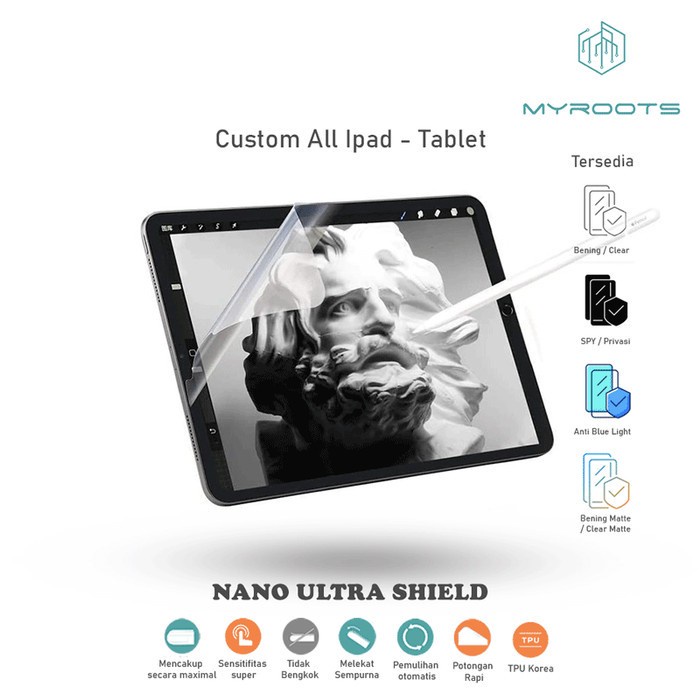 Myroots ป้องกันรอยขีดข่วน Nano Ultra Shield Samsung Tablet Note N5100 S5E S4 S3 A8 A7 Lite 2022 เจลล