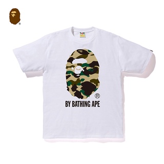 HH BAPE Mens Wear Classic Camouflage Ape Remembrance Characters Short-sleeved T T-shirt เสื้อยืดคอกลม
