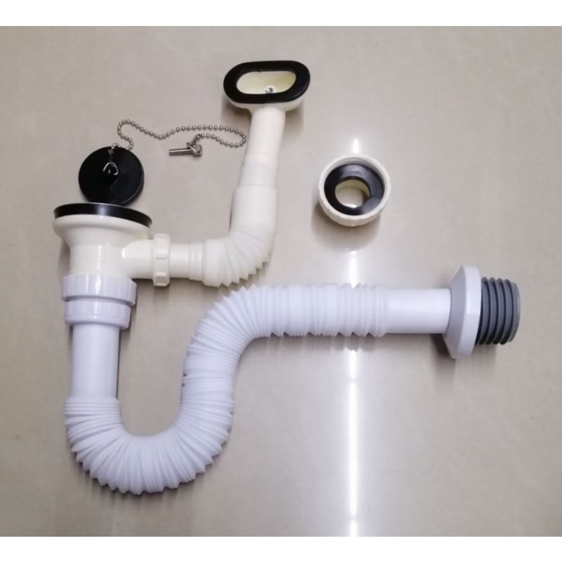 สะดืออ่าง​ล้างหน้า​จาน**มีท่อน้ำล้น**+ท่อ P-tapอเนกประสงค์​75cm.