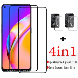 2in1 OPPO A74 4G A 74 5G Tempered Glass Screen Protector for OPPO A94 A52 A92 A31 A5 A9 2020 REALME C20 C21 C15 C12 C11 Lens protective film