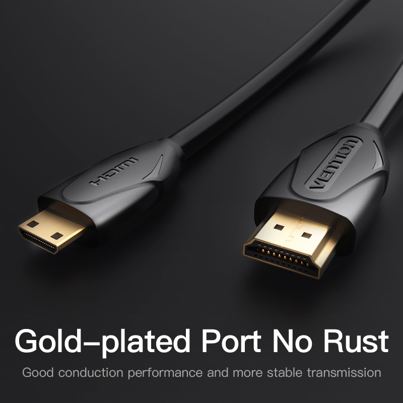 ตัวแปลงสาย HDMI เป็น HDMI มินิ สาย HDMI ความเร็วสูง รองรับ Full HD 1080P สำหรับแท็บเล็ต กล้องดิจิตอล กล้องวิดีโอ VAA-D02