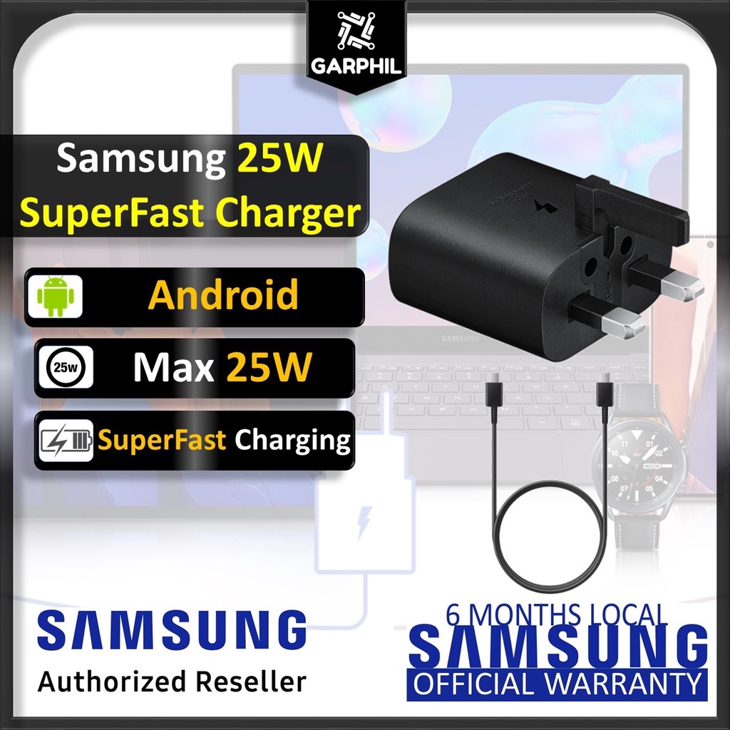 Samsung S25 Ultra Note 20 Ultra Super Fast Charger 25W อะแดปเตอร์ USB-C 5A สาย USB