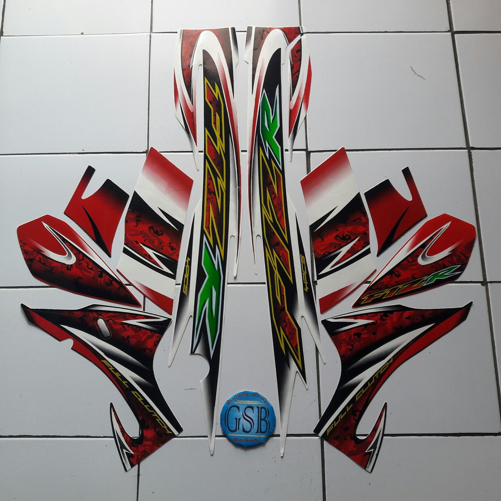 MERAH F1zr 2005 สติ๊กเกอร์มอเตอร์ไซค์สีขาว-แดง
