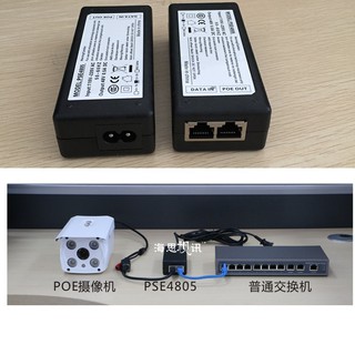 ราคาPOE Gigabit injector 48V 0.5A ใช้งานกับกล้อง IP แบบ Stand alone/กล้องตัวเดียว 10/100/1000Mbps PoE Injector (passive poe)