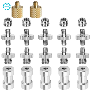 22Pack Camera Screw Adapter 1/4 to 1/4 Screw 1/4 to 3/8 Tripod Screw Adapter Converter Brass Screw Adapter Spigot Screw Mount Set for Camera Tripod Monopod Ballhead Flash Light