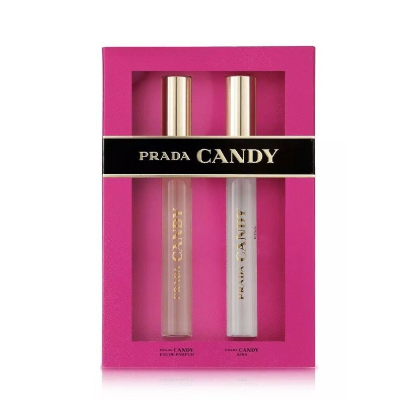 (หัวลูกกลิ้ง) Set Duo Prada Mini Perfume ROLL-ON Candy EDP + Candy Kiss กล่องซีล