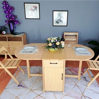 โต๊ะกินข้าว Evergreen-Furniture  Round Folding Table T-1687-D ทำจากไม้ยางพารา ( มี 2 สีให้เลือก )