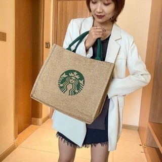 กระเป๋าผ้า Starbuck งานผ้ากระสอบ