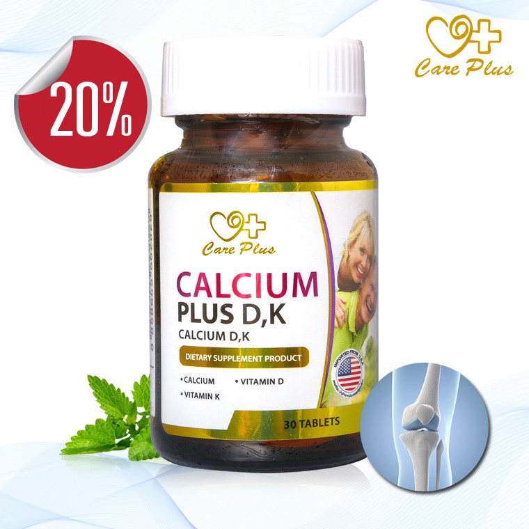 Care Plus Calcium Plus D,K 30 tablets