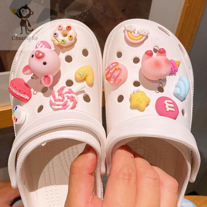 🔥DIY ที่ติดรองเท้า crocs สไตล์น่ารัก ตัวการ์ตูนติดรองเท้า ตกแต่งสวยงาม รูปแบบการ์ตูน ตัวติดรองเท้าหัวโต