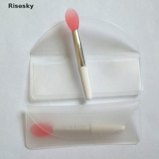 [Risesky] แปรงซิลิโคน แบบสองหัว ขนาดเล็ก สีชมพู สําหรับทาลิป มาสก์