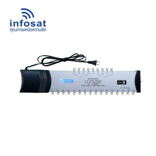 INFOSAT Multi-Switch INF- 9X16 สำหรับ 4 จานดาวเทียม 1 เสาอากาศ 16 จุดรับชมอิสระ