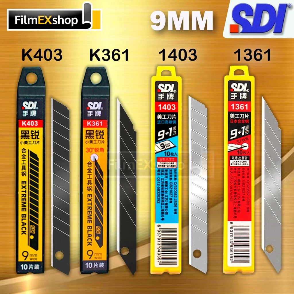 SDI ใบมีดคัตเตอร์ 9 มม (หลอด 10 ใบ) คัตเตอร์ Cutter Blade K403 1361 1403 K361