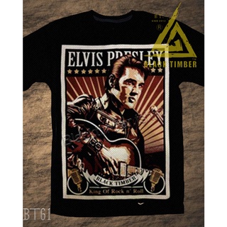 BT 61 Elvis Presley เสื้อยืด สีดำ BT Black Timber T-Shirt ผ้าคอตตอน สกรีนลายแน่น S M L XL XXL