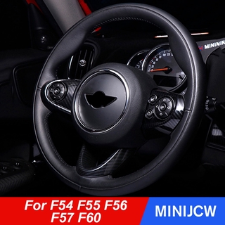 สติ๊กเกอร์คาร์บอนไฟเบอร์สําหรับตกแต่งพวงมาลัยรถยนต์ Mini Cooper One S Jcw Clubman F54 F55 F56 F60