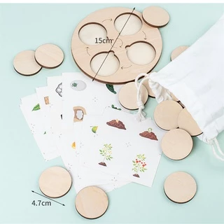 Treeyear Montessori Life ชุดบอร์ดวงจรปริศนา วงจรชีวิต สัตว์ พืช และแมลง ของเล่นเสริมพัฒนาการ สําหรับเด็กวัยหัดเดิน