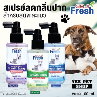 Soji fresh โซจิ เฟรซ สเปรย์ลดกลิ่นปากสุนัข แมว ดับกลิ่นปากหมา ดับกลิ่นปากแมว 100ml