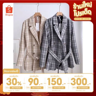 [ลดเพิ่ม 90 บาท ใส่โค้ด DETFEB90] BLAZER เบลเซอร์ เกาหลี ลายสก็อต