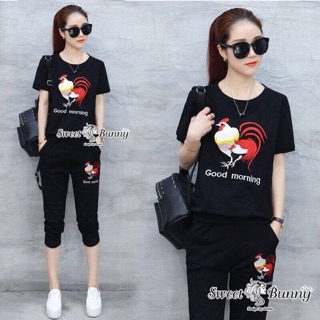 Good Morning Chicken Warn Set สีดำ