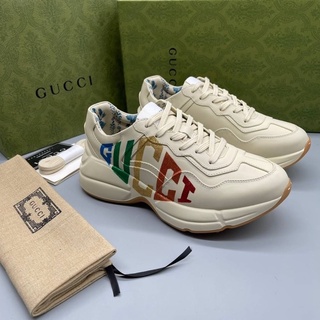 Rhyton Gucci logo leather sneakers