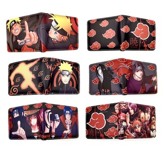 กระเป๋าสตางค์ หนัง PU ใบสั้น ลายการ์ตูนนารูโตะ Uchiha Sasuke Xiao Itachi Kakashi Uzumaki