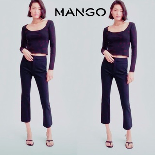 Mango  flare crop  pants in navy