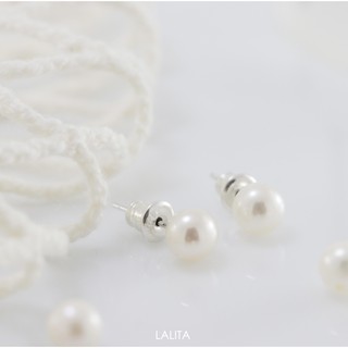 LALITA.BKK - Classic Pearl Earrings 6mm ต่างหูไข่มุก ขนาด 6mm