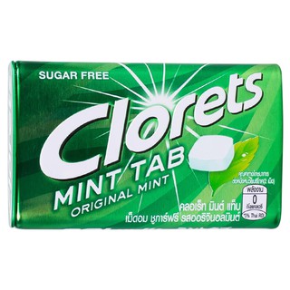 คลอเร็ทมินต์แท็บเม็ดอมชูการ์ฟรีรสออริจินอลมินต์ 18กรัม Chloret Mint Tabs Sugar Free Original Mint Flavor 18 g.