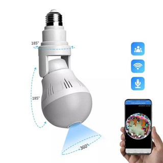 กล้องวงจรปิดทรงหลอดไฟ Panoramic360องศาFull HD WiFiดูผ่านมืถือได้ 🚩มีพร้อมส่ง