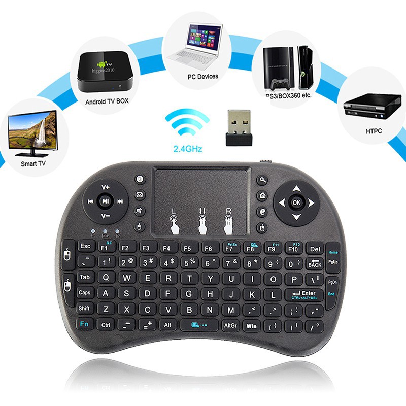 คีย์บอร์ดไร้สาย 2.4GHz ขนาดเล็ก สําหรับ Android TV Box Notebook Pc ...