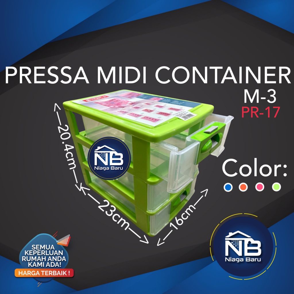 3 ชั้น MINI Drawer Plastic PRESSA MIDI CONTAINER M-3 PR-17 LION STAR