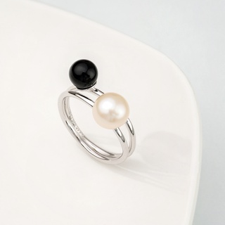 AR-Kang Collection***แหวนฺBlack Agate White Pearl(เงินแท้92.5%)