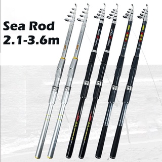 Telescopic Fishing Rod คันเบ็ดตกปลาทะเล แบบยืดไสลด์ได้ ขนาด 7 ฟุต - 12 ฟุต